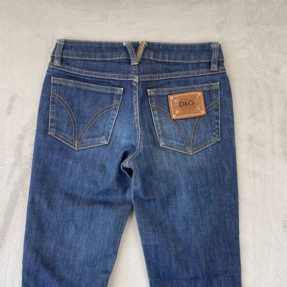 Dolce & Gabbana D&G Jeans Women 24 Blue Cute Slim Straight Back Logo Designer‎ - Picture 14 of 15